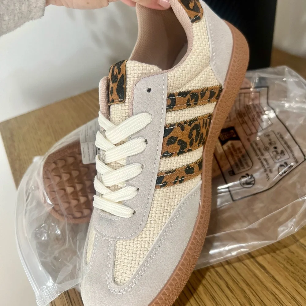New Never Worn. Leopard Print Women's Sneakers - Picture 2 of 4